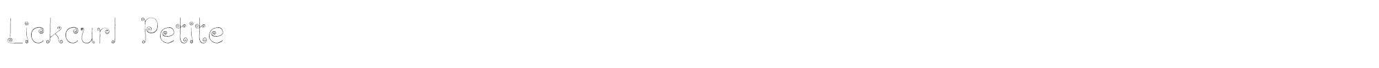 Sample characters Lickcurl Petite Font